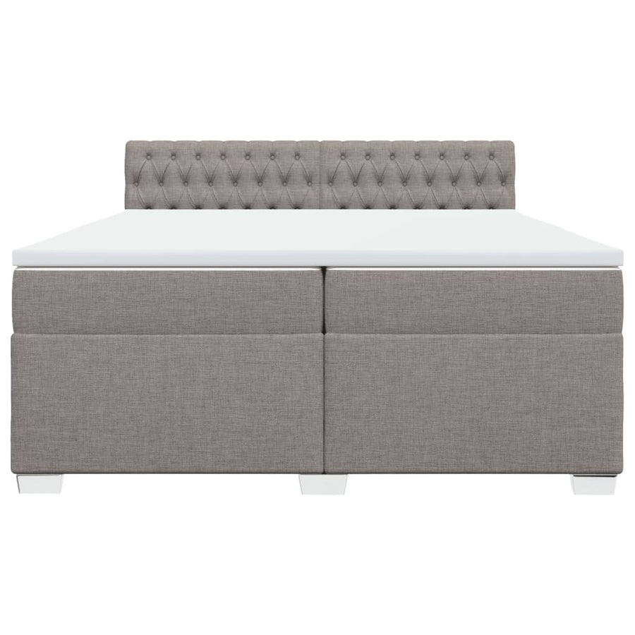 Boxspring met matras stof taupe 200x200 cm