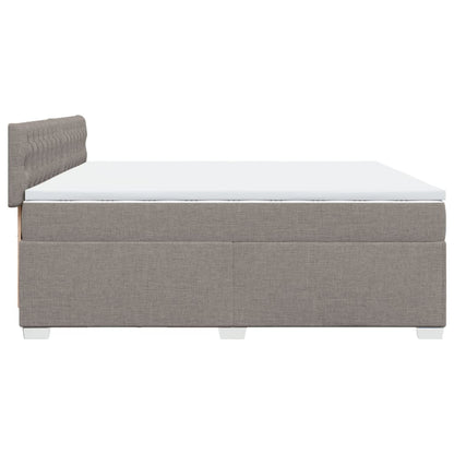 Boxspring met matras stof taupe 200x200 cm