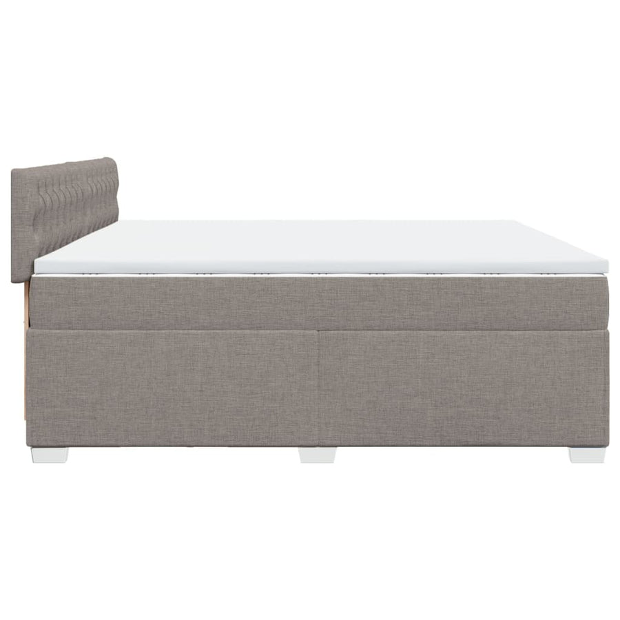 Boxspring met matras stof taupe 200x200 cm
