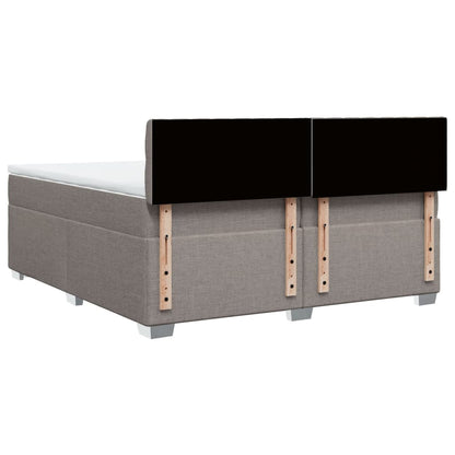 Boxspring met matras stof taupe 200x200 cm
