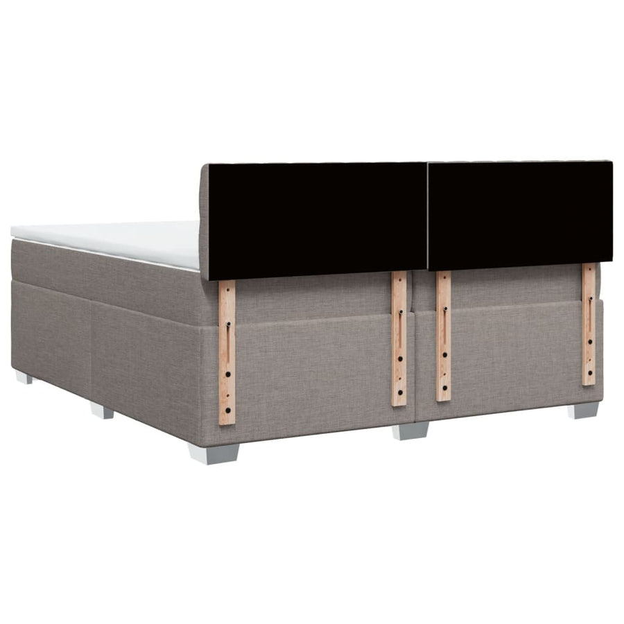 Boxspring met matras stof taupe 200x200 cm