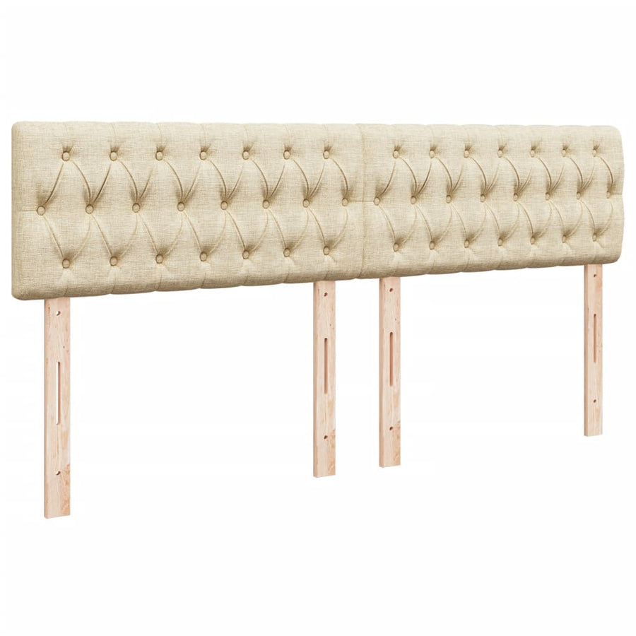 Boxspring met matras stof crèmekleurig 200x200 cm