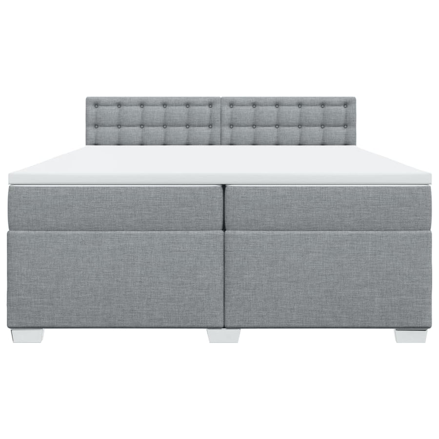 Boxspring met matras stof lichtgrijs 200x200 cm