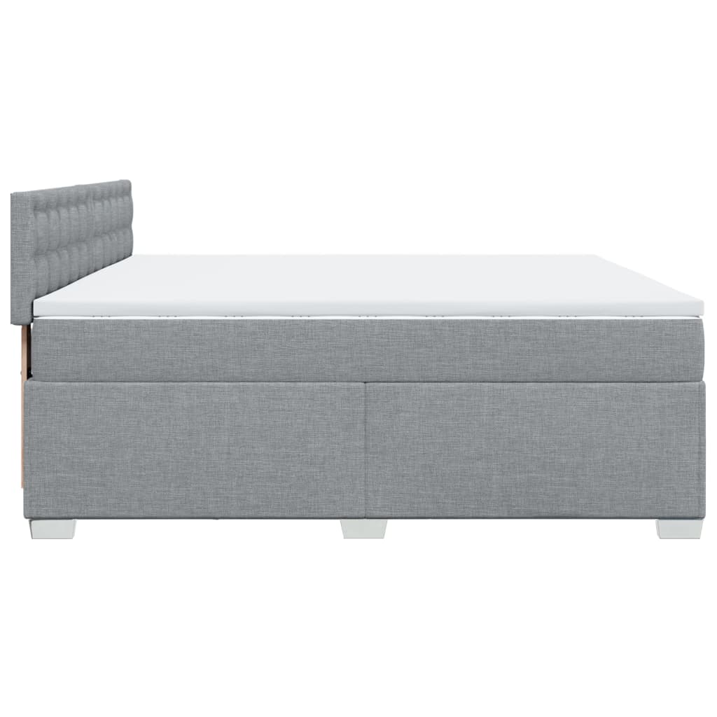 Boxspring met matras stof lichtgrijs 200x200 cm