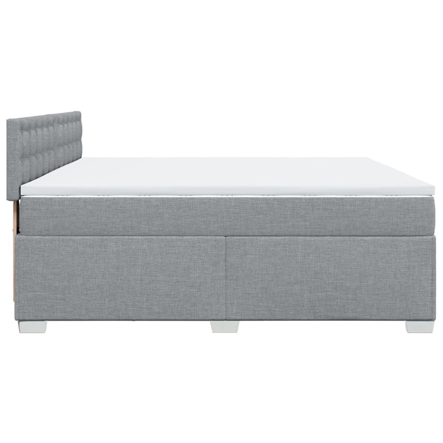 Boxspring met matras stof lichtgrijs 200x200 cm