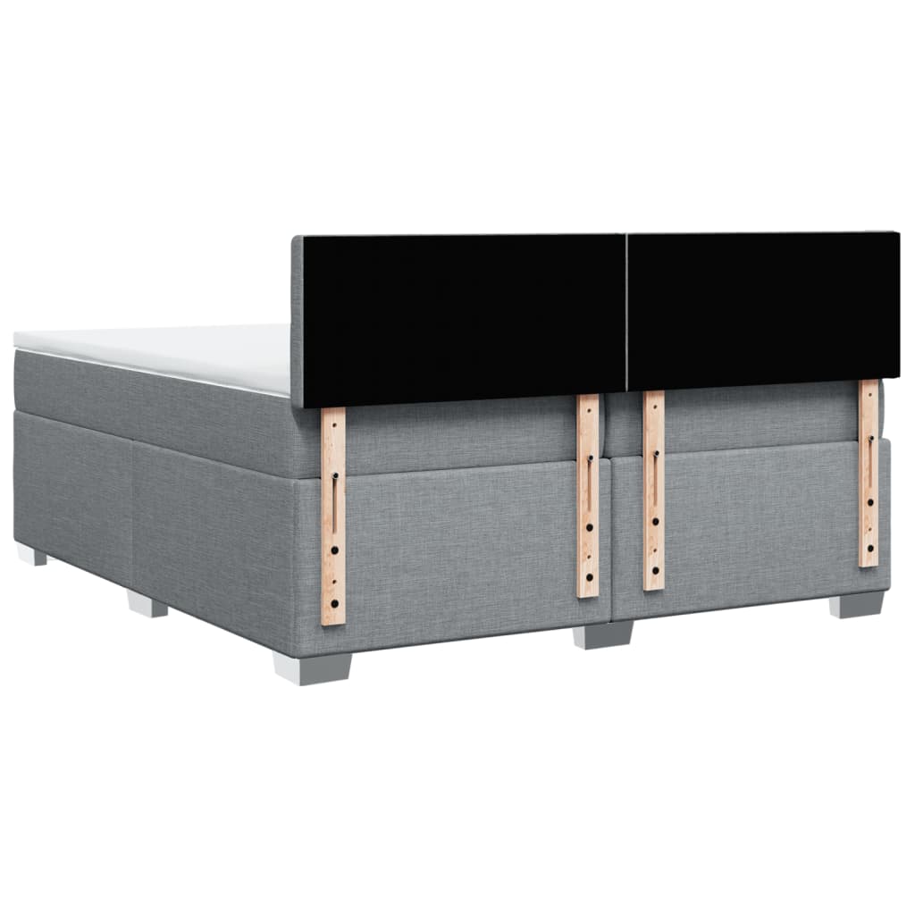 Boxspring met matras stof lichtgrijs 200x200 cm