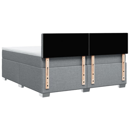 Boxspring met matras stof lichtgrijs 200x200 cm