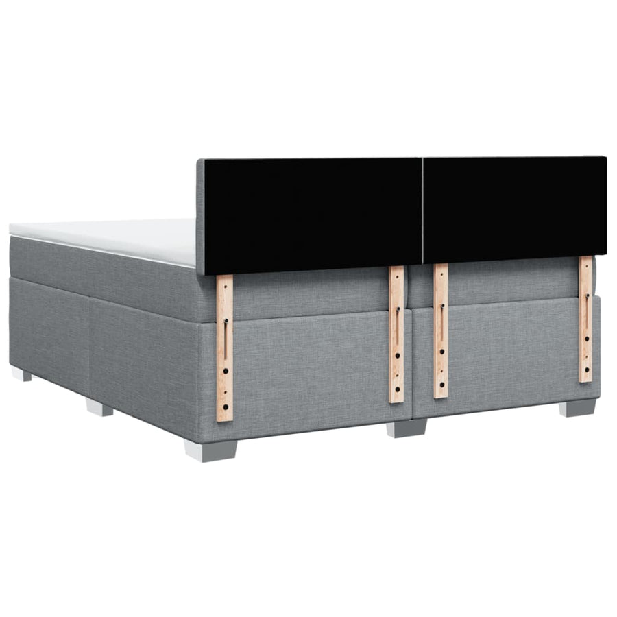 Boxspring met matras stof lichtgrijs 200x200 cm
