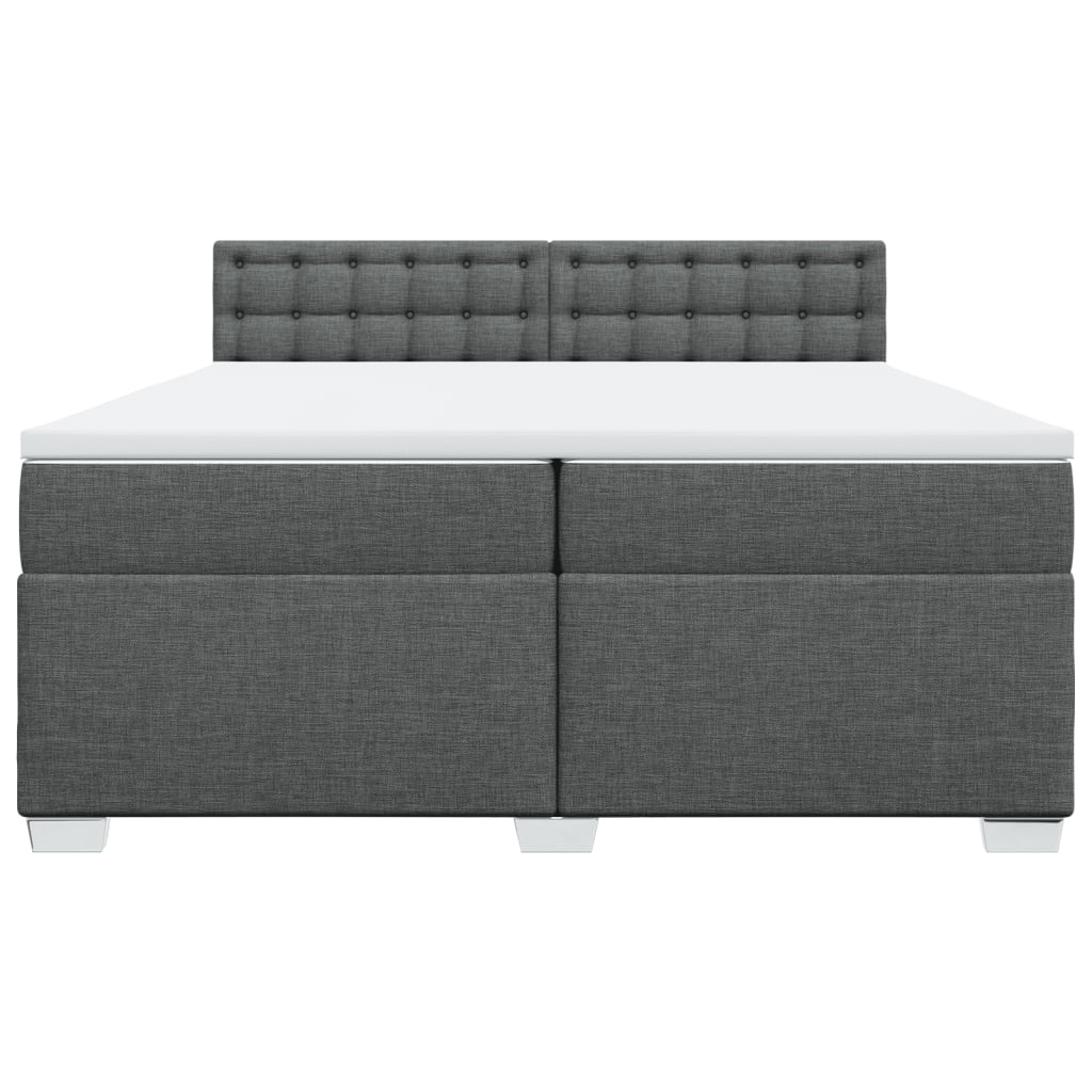 Boxspring met matras stof donkergrijs 200x200 cm