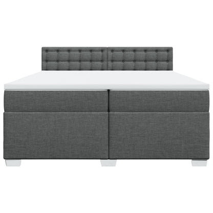 Boxspring met matras stof donkergrijs 200x200 cm