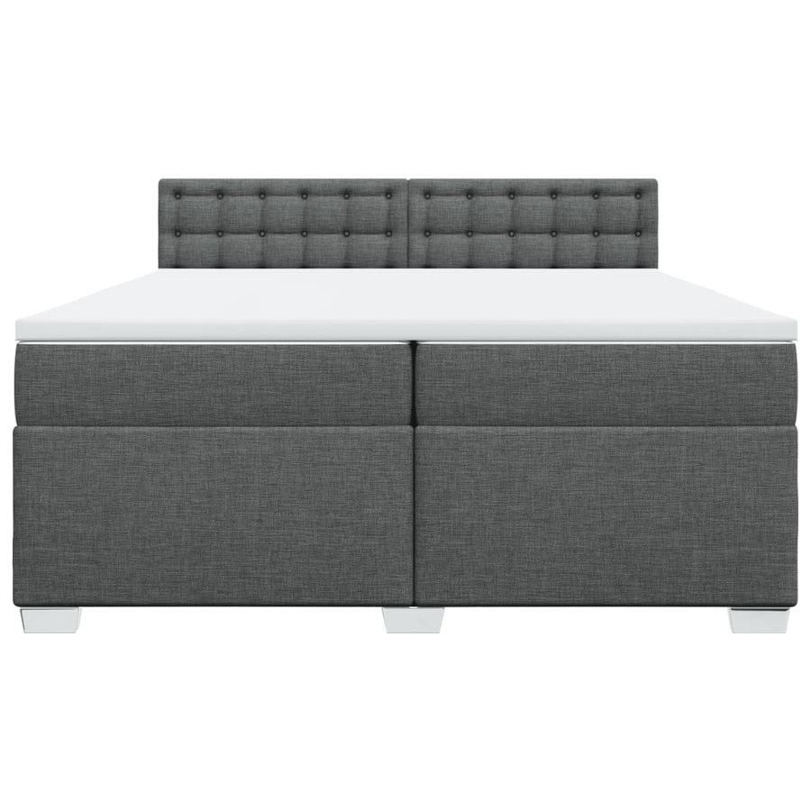 Boxspring met matras stof donkergrijs 200x200 cm