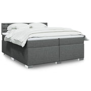 Boxspring met matras 200x200 cm donkergrijs