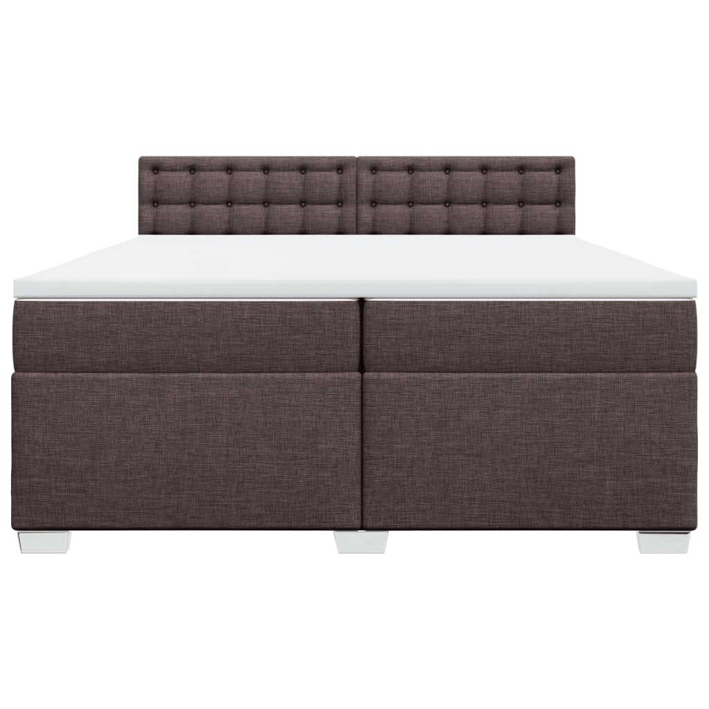 Boxspring met matras stof donkerbruin 200x200 cm