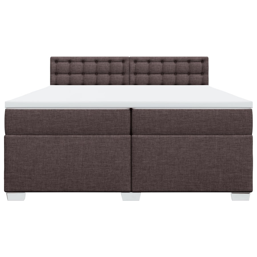 Boxspring met matras stof donkerbruin 200x200 cm