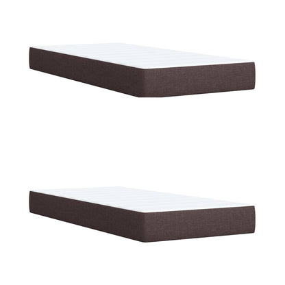 Boxspring met matras stof donkerbruin 200x200 cm