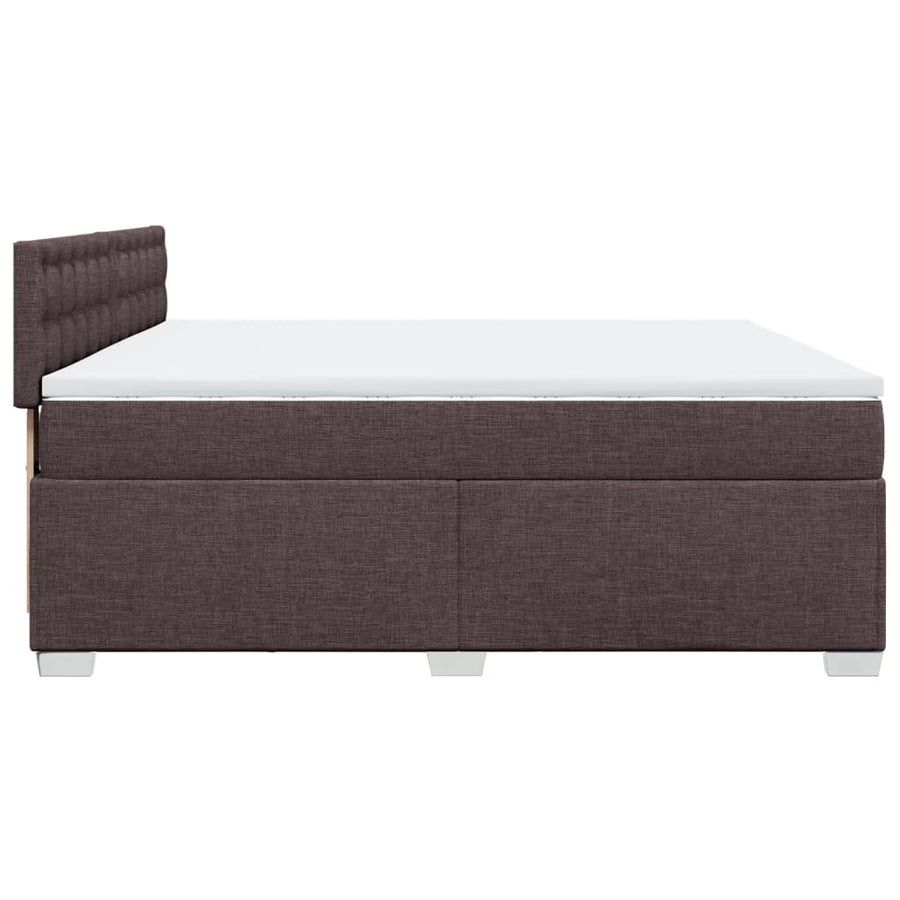 Boxspring met matras stof donkerbruin 200x200 cm