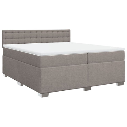 Boxspring met matras stof taupe 200x200 cm