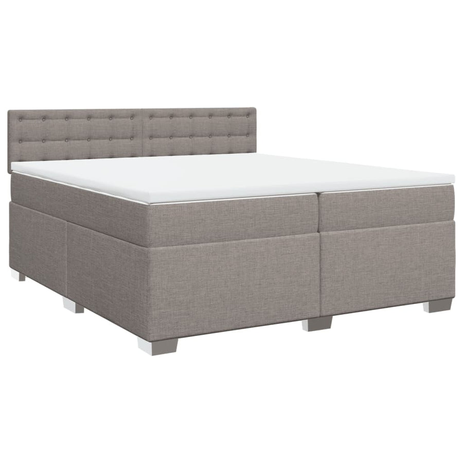 Boxspring met matras stof taupe 200x200 cm