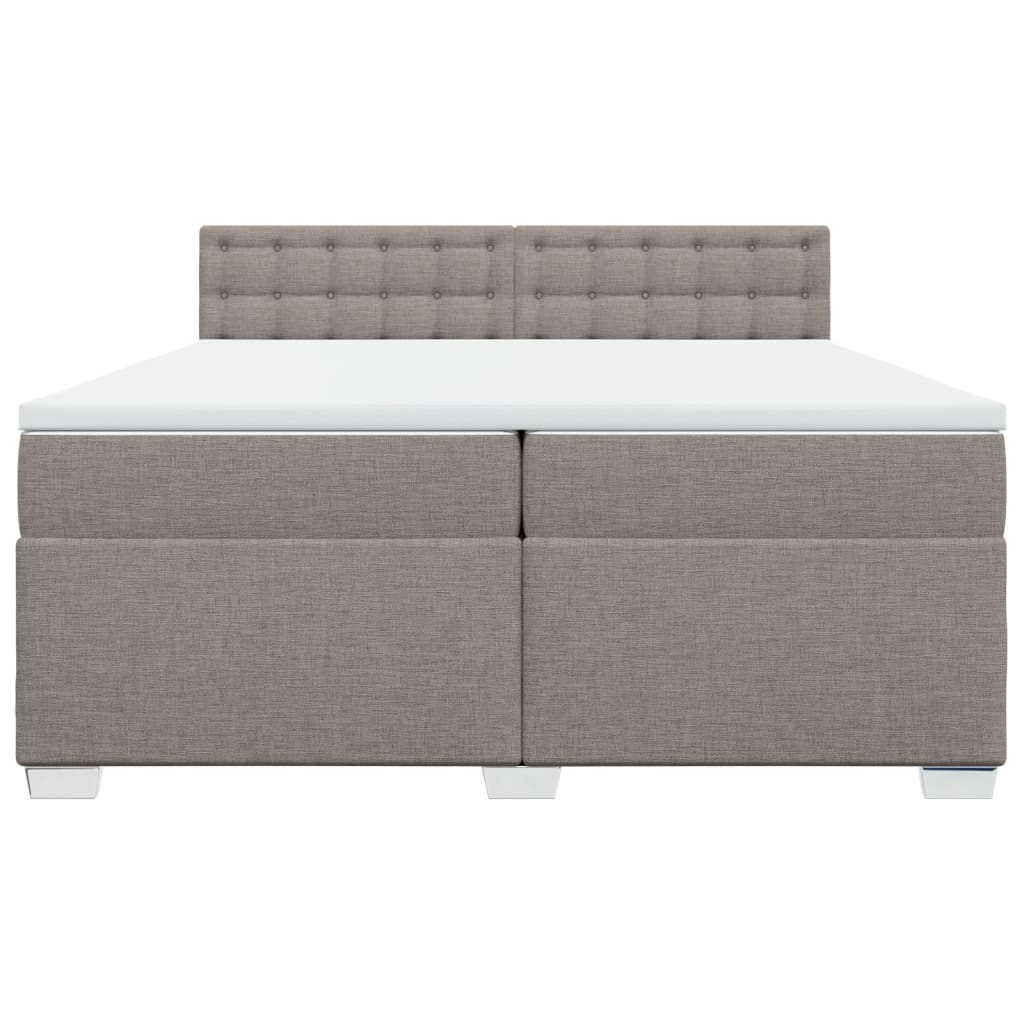 Boxspring met matras stof taupe 200x200 cm