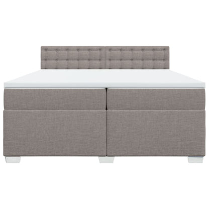 Boxspring met matras stof taupe 200x200 cm