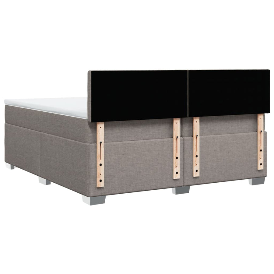 Boxspring met matras stof taupe 200x200 cm
