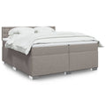 Box spring with mattress fabric taupe 200x200 cm