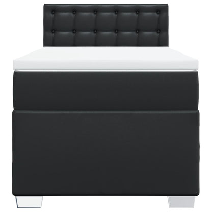 Boxspring met matras kunstleer zwart 80x200 cm