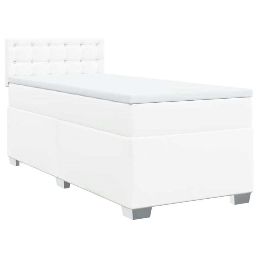 Boxspring met matras kunstleer wit 80x200 cm