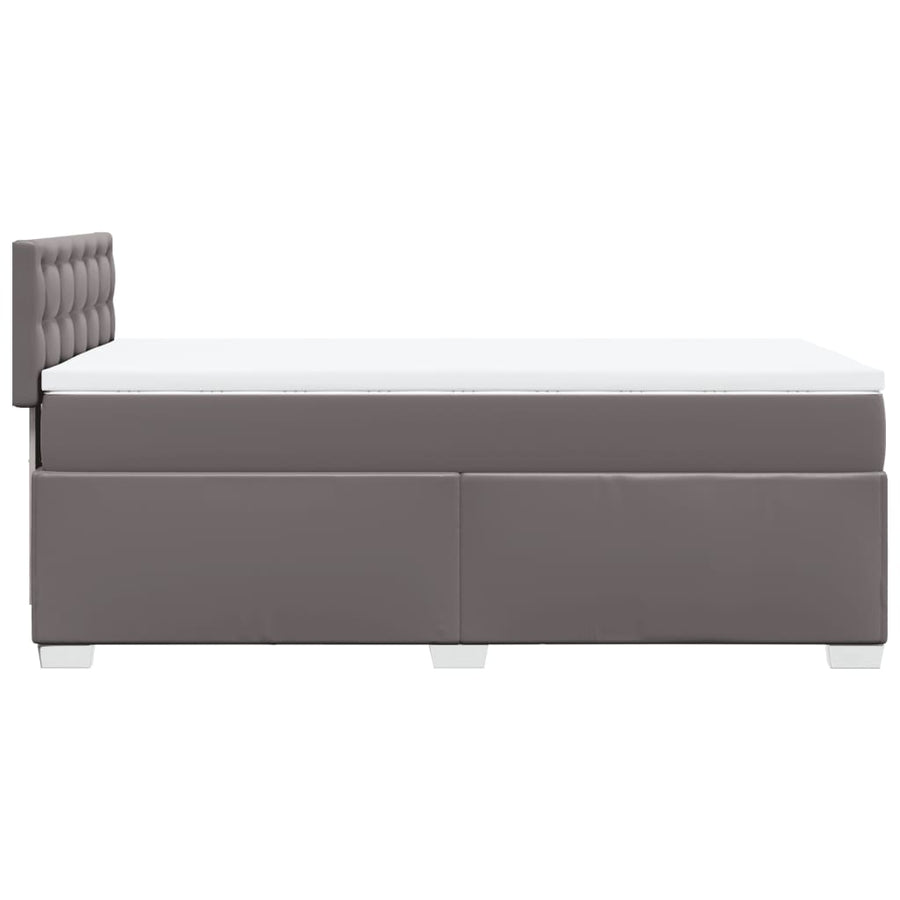 Boxspring met matras kunstleer grijs 80x200 cm