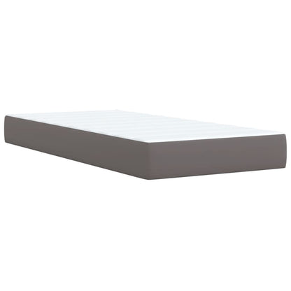 Boxspring met matras kunstleer grijs 80x200 cm