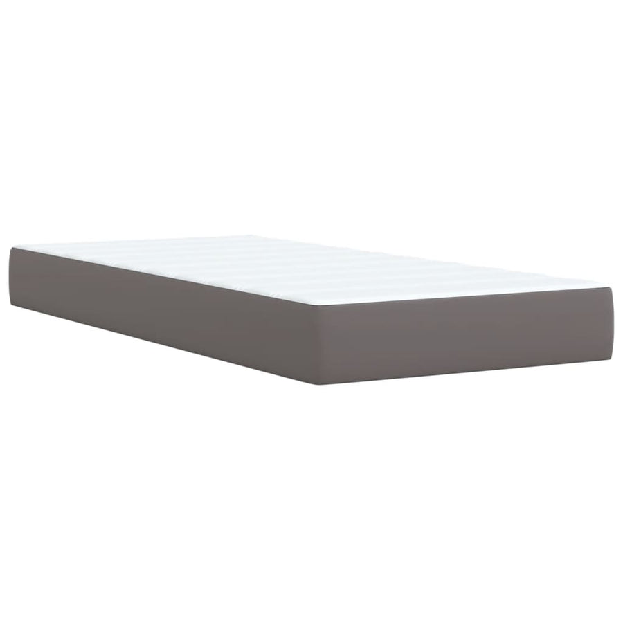 Boxspring met matras kunstleer grijs 80x200 cm