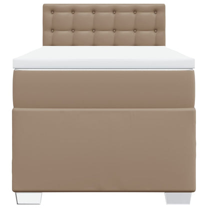 Boxspring met matras kunstleer cappuccinokleurig 80x200 cm