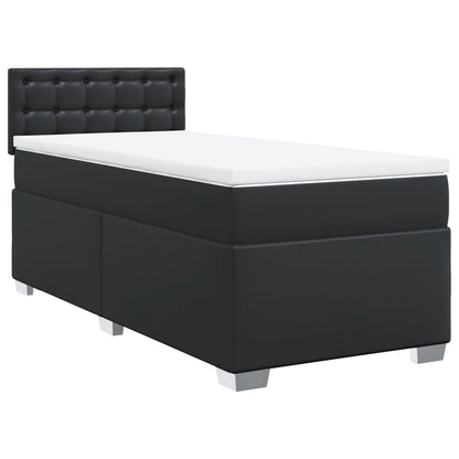 Boxspring met matras kunstleer zwart 90x190 cm
