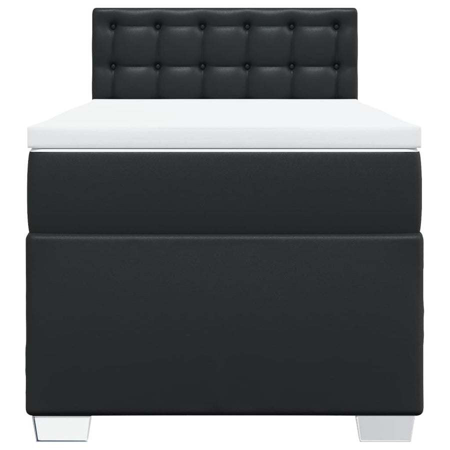 Boxspring met matras kunstleer zwart 90x190 cm