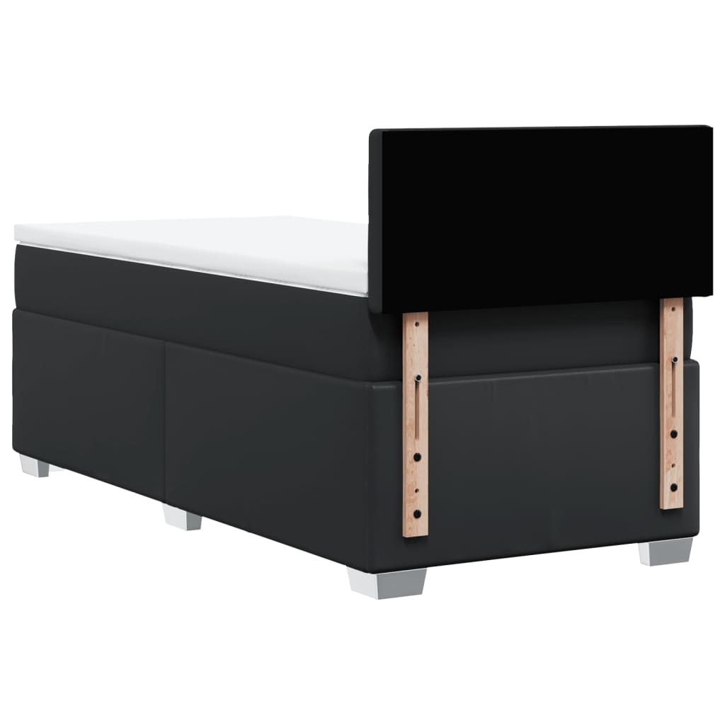 Boxspring met matras kunstleer zwart 90x190 cm