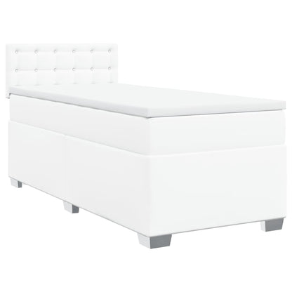 Boxspring met matras kunstleer wit 90x190 cm