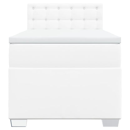 Boxspring met matras kunstleer wit 90x190 cm