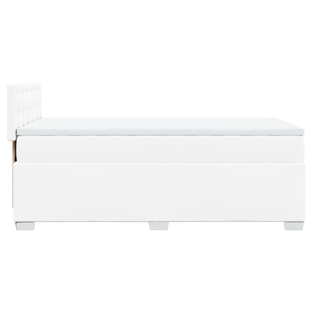 Boxspring met matras kunstleer wit 90x190 cm