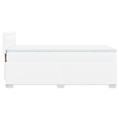 Boxspring met matras kunstleer wit 90x190 cm