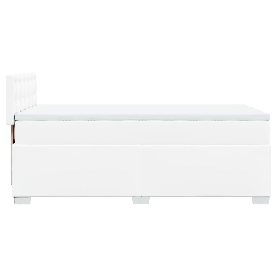 Boxspring met matras kunstleer wit 90x190 cm