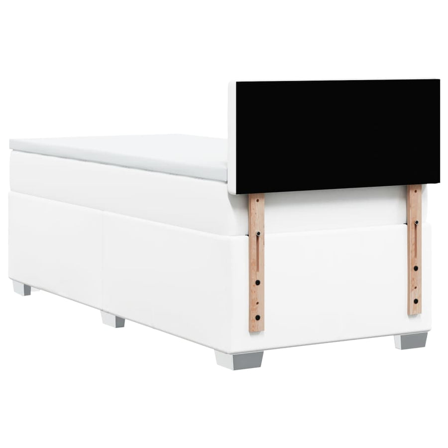 Boxspring met matras kunstleer wit 90x190 cm