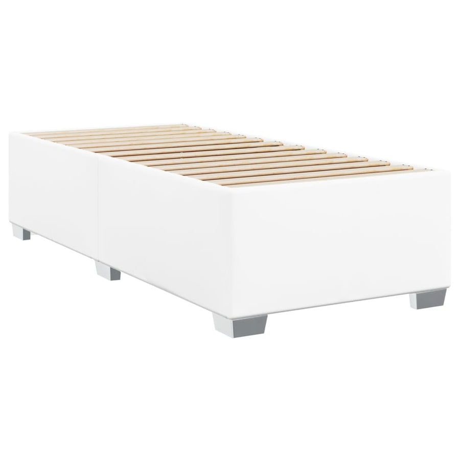Boxspring met matras kunstleer wit 90x190 cm