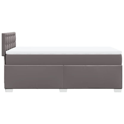 Boxspring met matras kunstleer grijs 90x190 cm