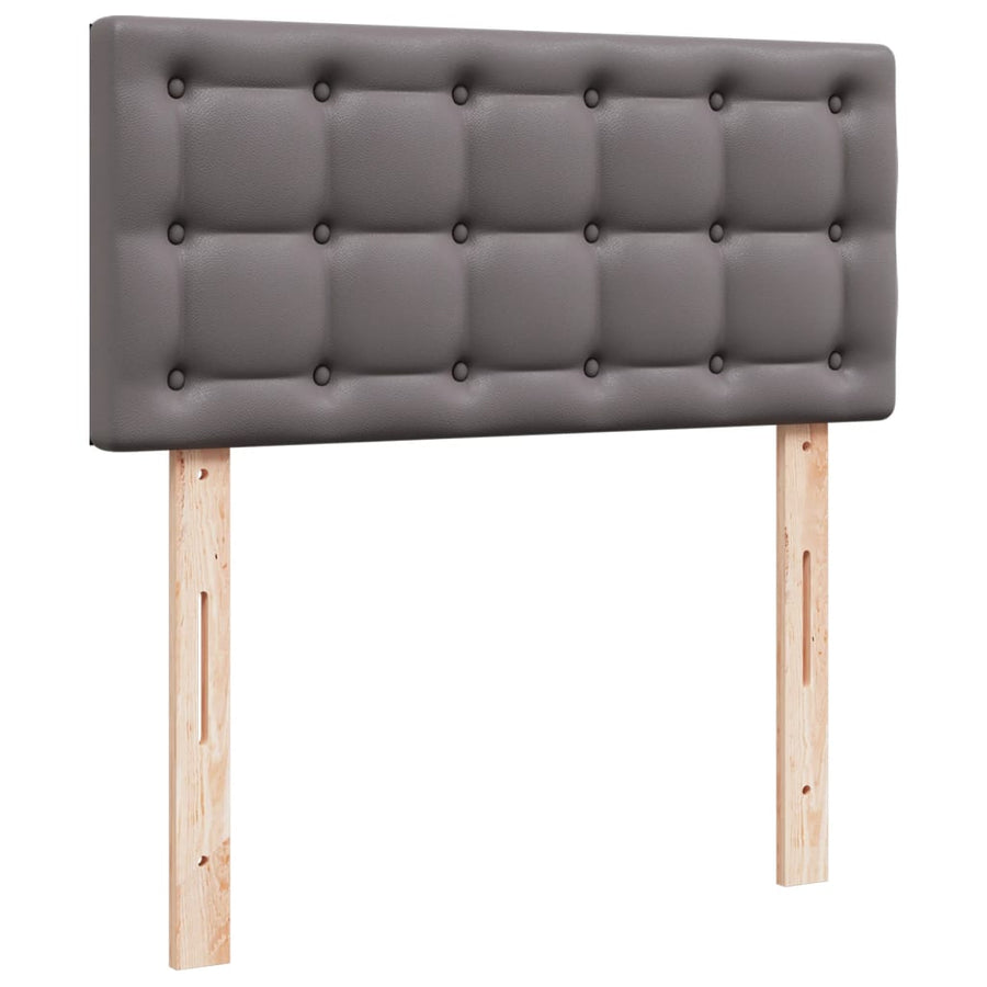 Boxspring met matras kunstleer grijs 90x190 cm