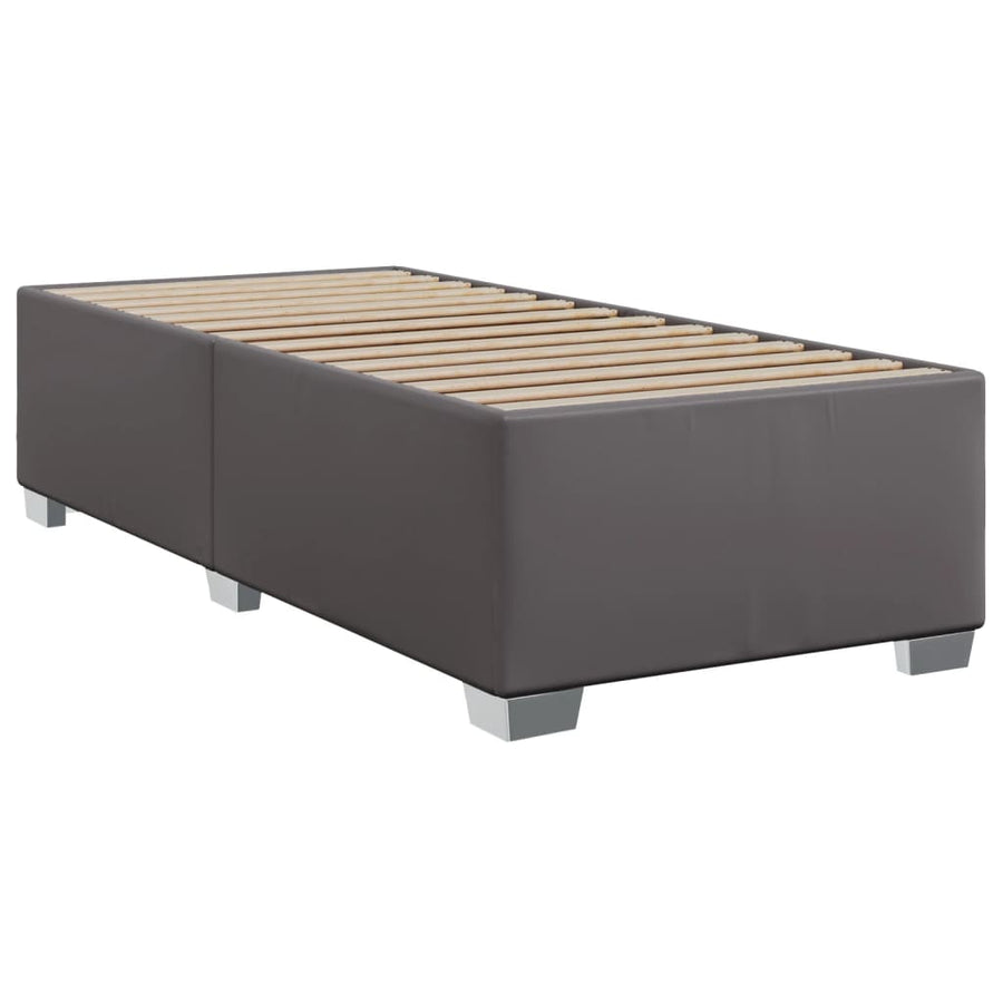Boxspring met matras kunstleer grijs 90x190 cm