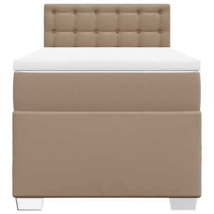 Boxspring met matras kunstleer cappuccinokleurig 90x190 cm