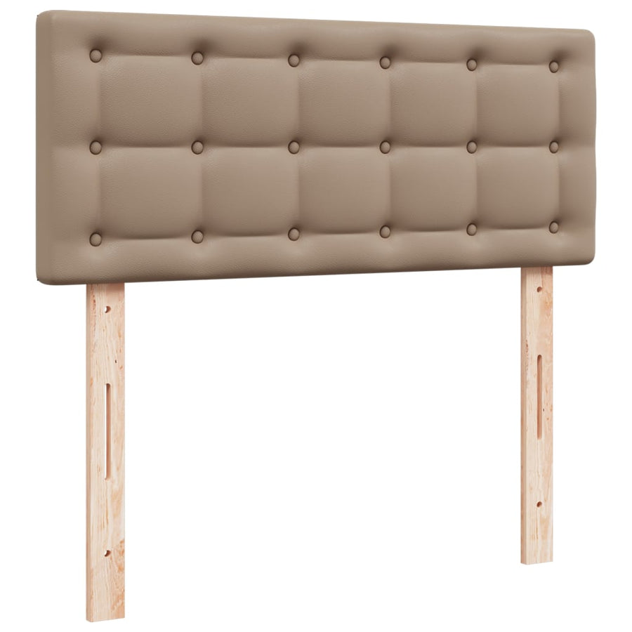 Boxspring met matras kunstleer cappuccinokleurig 90x190 cm