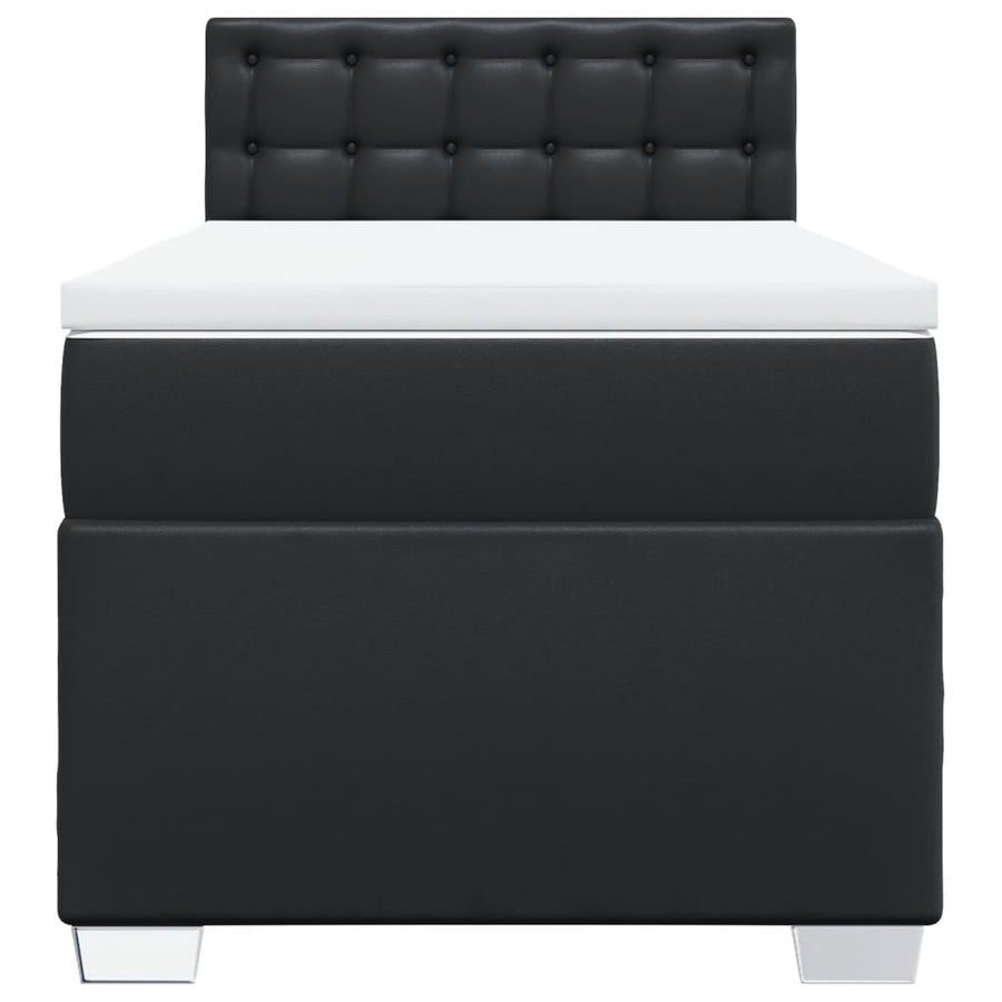 Boxspring met matras kunstleer zwart 90x200 cm