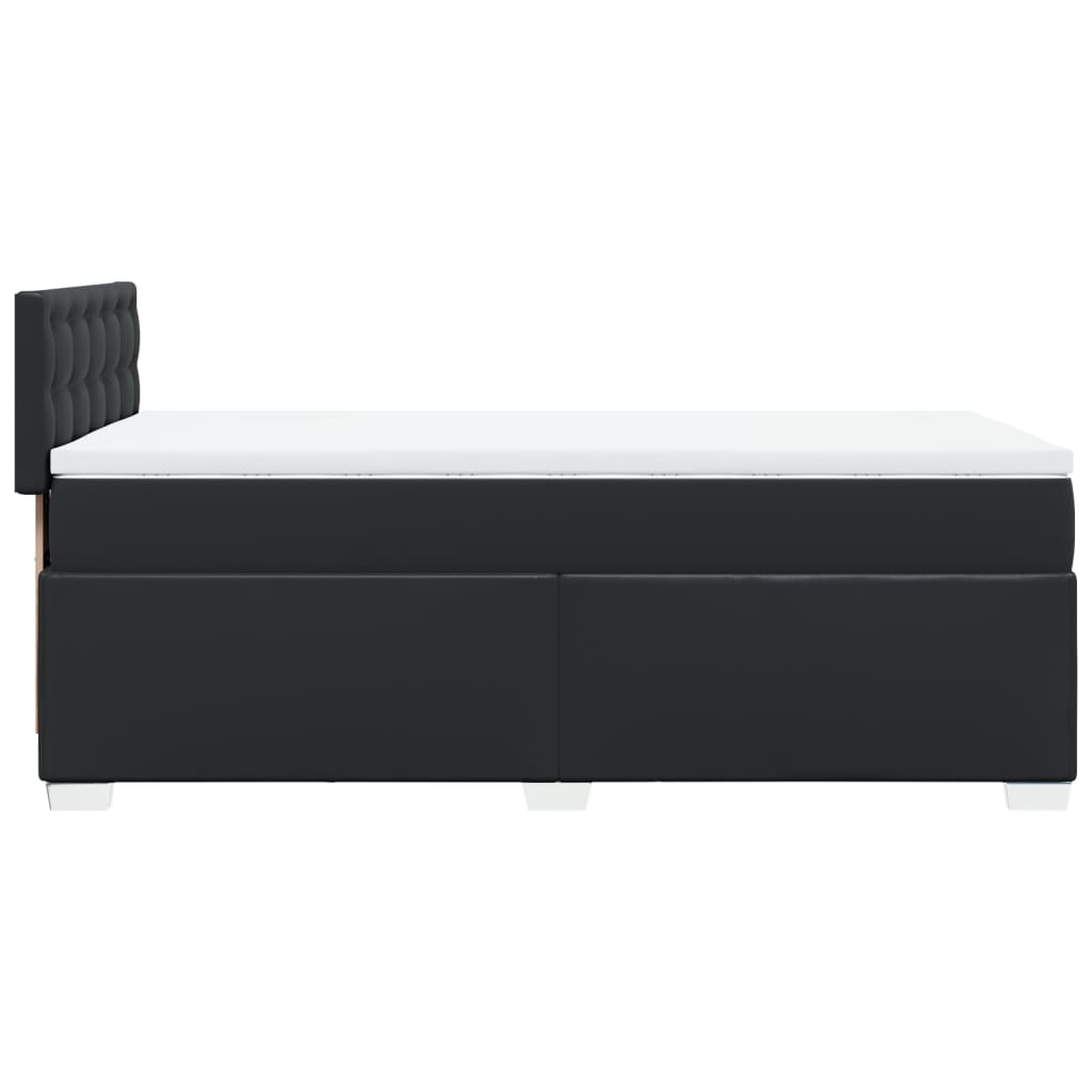 Boxspring met matras kunstleer zwart 90x200 cm