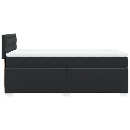 Boxspring met matras kunstleer zwart 90x200 cm